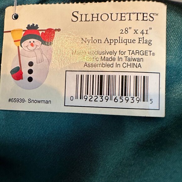 Silhouettes 28 x 41 SNOWMAN Nylon Appliqué Flag NIP - Picture 3 of 9